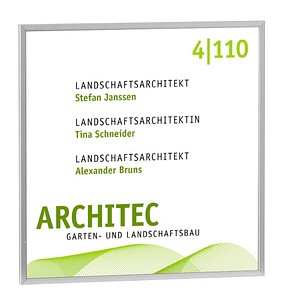 SignSystems® Türschild New Age Metall silber 12,0 x 12,0 cm, 1 St.