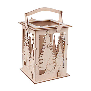 Rayher Holzbausatz Holzlaterne Wichtel natur