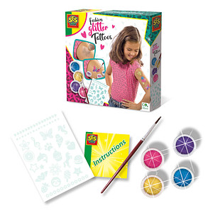 SES Creative® Klebetattoo-Set Fashion Glitter verschiedene Motive,