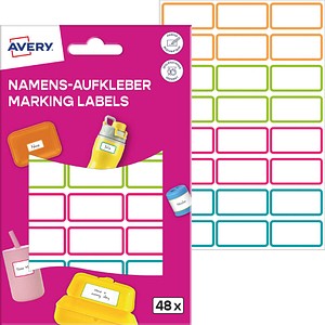 AVERY Zweckform Namensetiketten farbsortiert 32,0 x 15,0 mm, 48 St.
