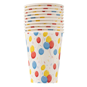 PROnappe Einweg-Kaffeebecher Ballons mehrfarbig 200,0 ml, 10 St.