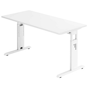 HAMMERBACHER OS614 Schreibtisch weiß rechteckig, C-Fuß-Gestell weiß 140,0 x 67,2 cm