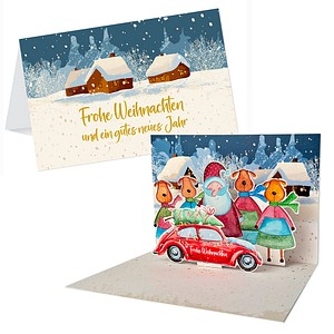 LUMA Weihnachtskarte Frohe Weihnachten LU POPUP 05 bunt, 1 St.