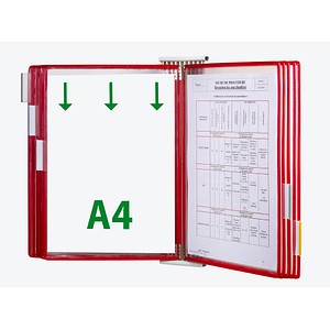 tarifold Wand-Sichttafelsystem 424103 DIN A4 rot mit 10 St. Sichttafeln, 1 St.