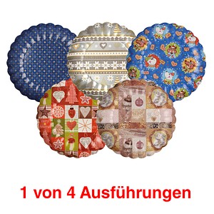 STARPAK Einweg-Teller Weihnachtsdekore blau, silber, rot, gold Ø 23,0 cm, 25 St.