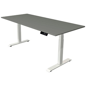 Kerkmann Move 1 stable elektrisch höhenverstellbarer Schreibtisch grafit rechteckig, T-Fuß-Gestell weiß 180,0 x 80,0 cm