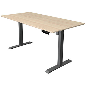 Kerkmann Move 1 elektrisch höhenverstellbarer Schreibtisch ahorn rechteckig, T-Fuß-Gestell grau 160,0 x 80,0 cm