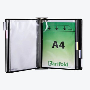 tarifold Wand-Sichttafelsystem 424107 DIN A4 schwarz mit 10 St. Sichttafeln, 1 St.