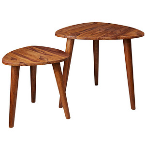 WOHNLING Beistelltische-Set Nierenform Massivholz sheesham, 1 St.