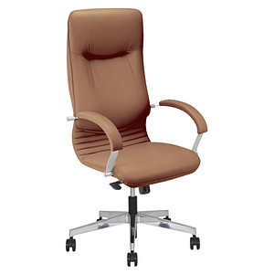 Nowy Styl Chefsessel Nova Steel Leder braun, Gestell alu