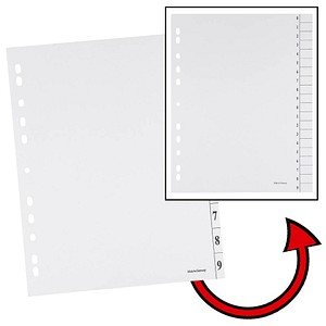 Trennblätter DIN A4 0-9 weiß, 250 g/qm, 100 St.