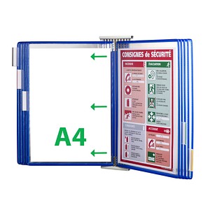 tarifold Wand-Sichttafelsystem 427101 DIN A4 blau mit 10 St. Sichttafeln, 1 St.