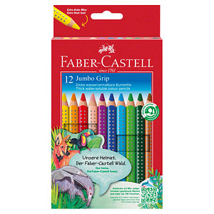 FABER-CASTELL Jumbo GRIP Buntstifte farbsortiert, 12 St.