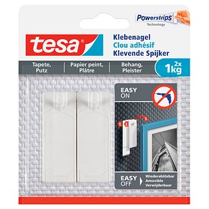 tesa Powerstripes Klebenägel für max. 1,0 kg, 2,4 x 4,5 cm, 2 St.