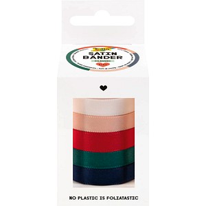 folia Geschenkband CLASSIC satiniert rot, champagner, rosa, dunkelblau, dunkelgrün 10,0 mm x 4,0 m