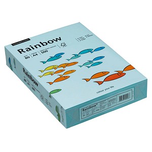 Rainbow Kopierpapier COLOURED PAPER mittelblau DIN A4 80 g/qm 500 Blatt