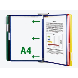 tarifold Wand-Sichttafelsystem 427109 DIN A4 farbsortiert mit 10 St. Sichttafeln, 1 St.
