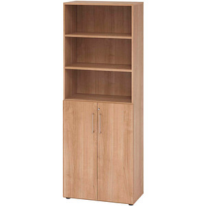 HAMMERBACHER Regalschrank 968T3, V968T3/N/N/BS nussbaum 80,0 x 42,0 x 215,6 cm, 1 St.