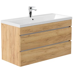 POSSEIK Waschbecken mit Unterschrank FELLINI 100 eiche gold 100,0 x 48,0 x 58,4 cm
