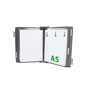 tarifold Wand-Sichttafelsystem 425100 DIN A5 grau mit 10 St. Sichttafeln, 1 St.