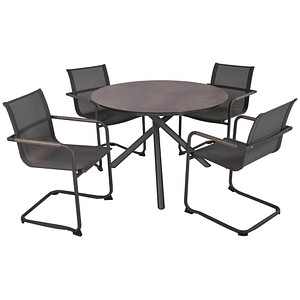 Garden Pleasure Sitzgruppe SOPHIA, grau Metall, 5-teilig