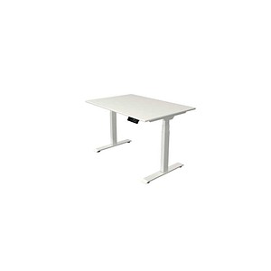 Kerkmann Move 1 stable elektrisch höhenverstellbarer Schreibtisch weiß rechteckig, T-Fuß-Gestell weiß 120,0 x 80,0 cm