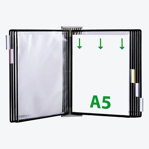 tarifold Wand-Sichttafelsystem 425107 DIN A5 schwarz mit 10 St. Sichttafeln, 1 St.