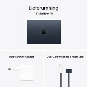 Apple MacBook Air 13 (M4, 2025) 33 cm (13 Zoll) 16 GB RAM 256 GB SSD M4 10-Core 8-Core GPU Mitternacht MW123D/A - Bild 11