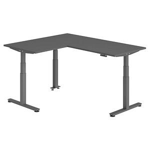HAMMERBACHER XDSMW1908 elektrisch höhenverstellbarer Schreibtisch grafit rechteckig, T-Fuß-Gestell grau 180,0 x 160,0 cm