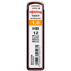 rotring Feinminen-Bleistiftminen schwarz HB 1,0 mm, 12 St.