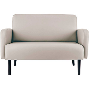 meet powered by PAPERFLOW 2-Sitzer Sofa LISBOA weiß schwarz Kunstleder 124,0 x 81,5 x 83,0 cm, 1 St.