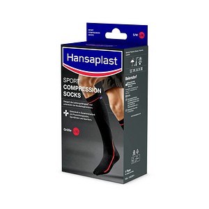 Hansaplast Kompressionsstrümpfe, geschlossene Spitze SPORT COMPRESSION schwarz Größe L/XL 1 Paar