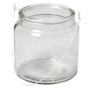 Rayher Windlicht transparent mit Henkel Ø unten 10,0 cm, Öffnung 7,5 cm, 1 St.