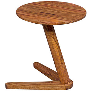 WOHNLING Beistelltisch rund Massivholz sheesham 45,0 x 45,0 x 50,0 cm, 1 St.