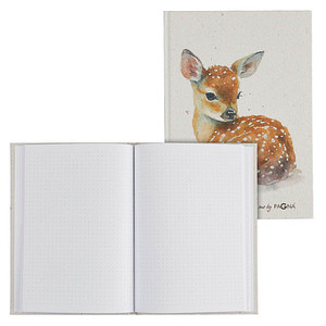 PAGNA Notizbuch Reh DIN A5 punktkariert, beige Hardcover 128 Seiten, 1 St.