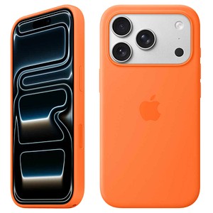 Apple Silikon Case mit MagSafe Handy-Cover für Apple iPhone 17 Pro orange