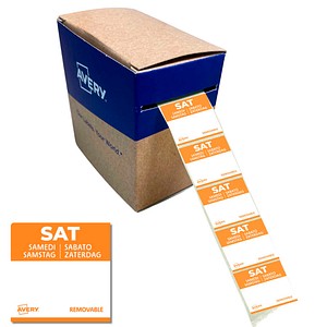 AVERY Zweckform Samstag Tagesetiketten weiß 25,0 x 25,0 mm, 1.000 St.