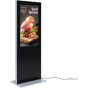 Showdown® Displays Digitale Infostele Slim Infostele mit LED-Display, schwarz, 138,0 cm (55 Zoll)