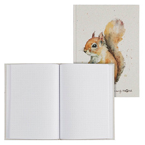 PAGNA Notizbuch Eichhörnchen DIN A5 punktkariert, beige Hardcover 128 Seiten, 1 St.