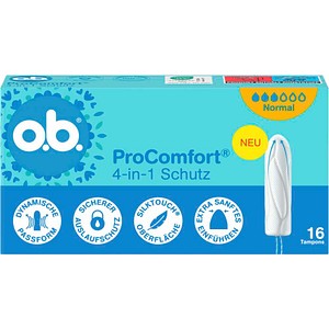 o.b. Tampons ProComfort Normal 4-in-1 Schutz für mittlere Periode, 16 St.