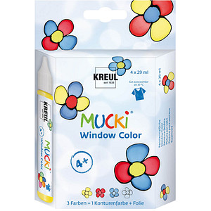 KREUL MUCKI Fenstermalfarben farbsortiert 4x 29,0 ml