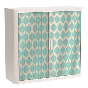 PAPERFLOW easyOffice Vintage Rollladenschrank 60868 2 Fachböden 110,0 x 41,5 x 104,0 cm