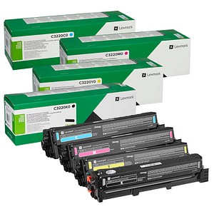 Lexmark C3220K0/C0/M0/Y0  schwarz, cyan, magenta, gelb Toner, 4er-Set