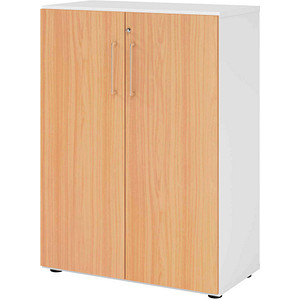 HAMMERBACHER Aktenschrank 938T3, V938T3/W/6/BS buche, weiß 2 Fachböden 80,0 x 42,0 x 110,0 cm