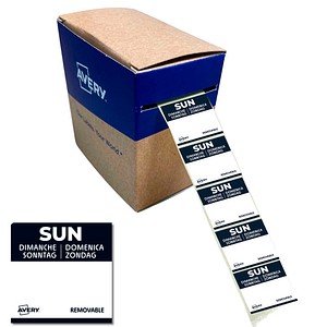AVERY Zweckform Sonntag Tagesetiketten weiß 25,0 x 25,0 mm, 1.000 St.