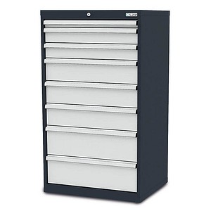 Simplaflex® Systemeinrichter C-Line Schubladenschrank anthrazit 8 Schubladen 70,0 x 57,5 x 122,0 cm, 1 St.
