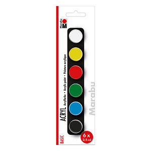 Marabu Basic Acrylfarben farbsortiert, 6 St.