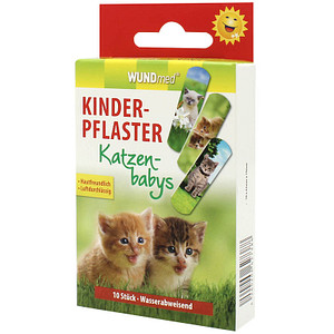 WUNDmed® Pflaster Katzen 02-113 bunt 1,9 x 6,3 cm, 10 St.