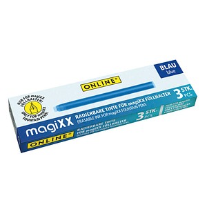 ONLINE® Tintenpatronen für Füller magiXX blau, 3 St.