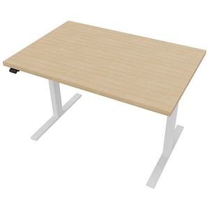 Quadrifoglio Up&Up elektrisch höhenverstellbarer Schreibtisch eiche rechteckig, C-Fuß-Gestell weiß 120,0 x 80,0 cm